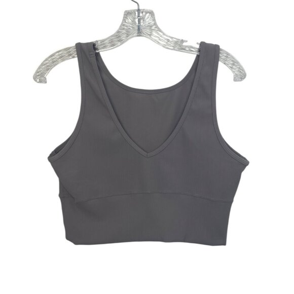 Ribbed Tank Top Womens 8 Gray Workout Activewear - Picture 1 of 4